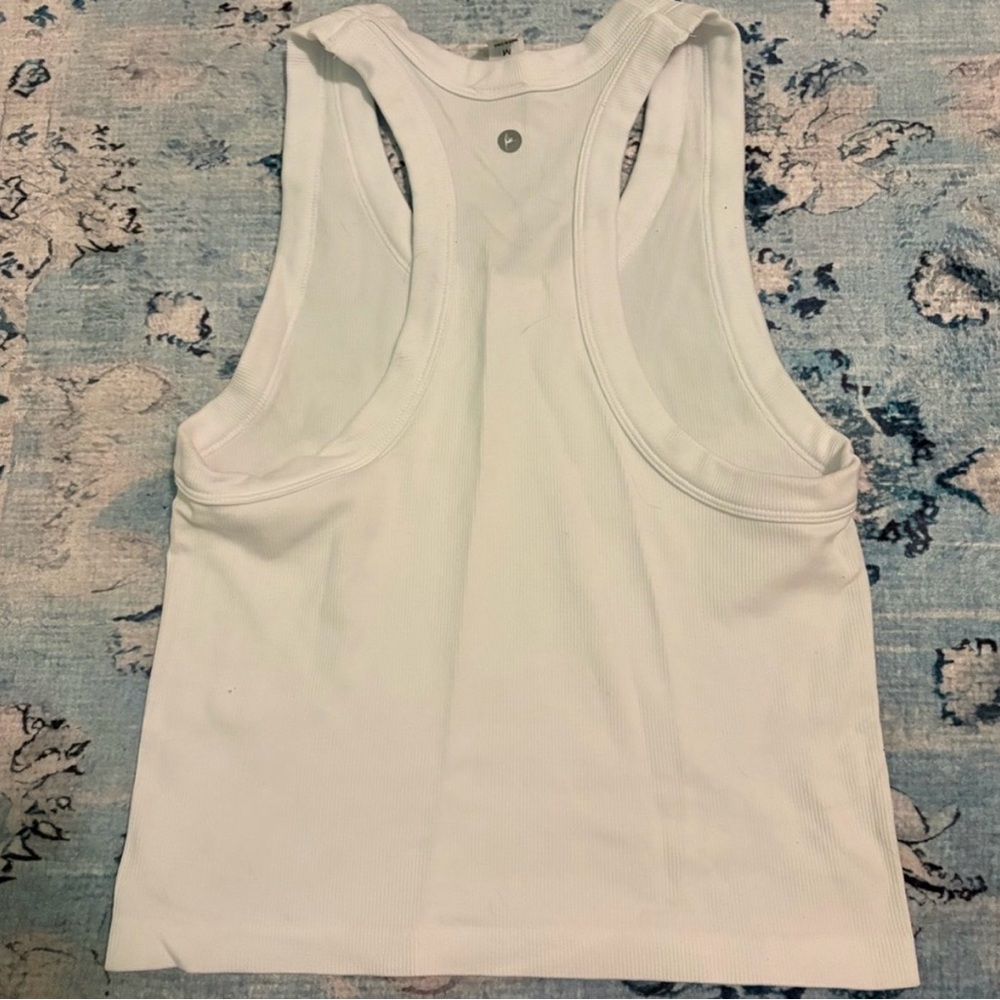 White Racerback Tank Top - Picture 2 of 3